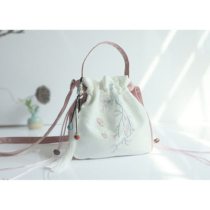 ハンドメイド刺繍花キャンバストートショルダーバッグハンドバッグ