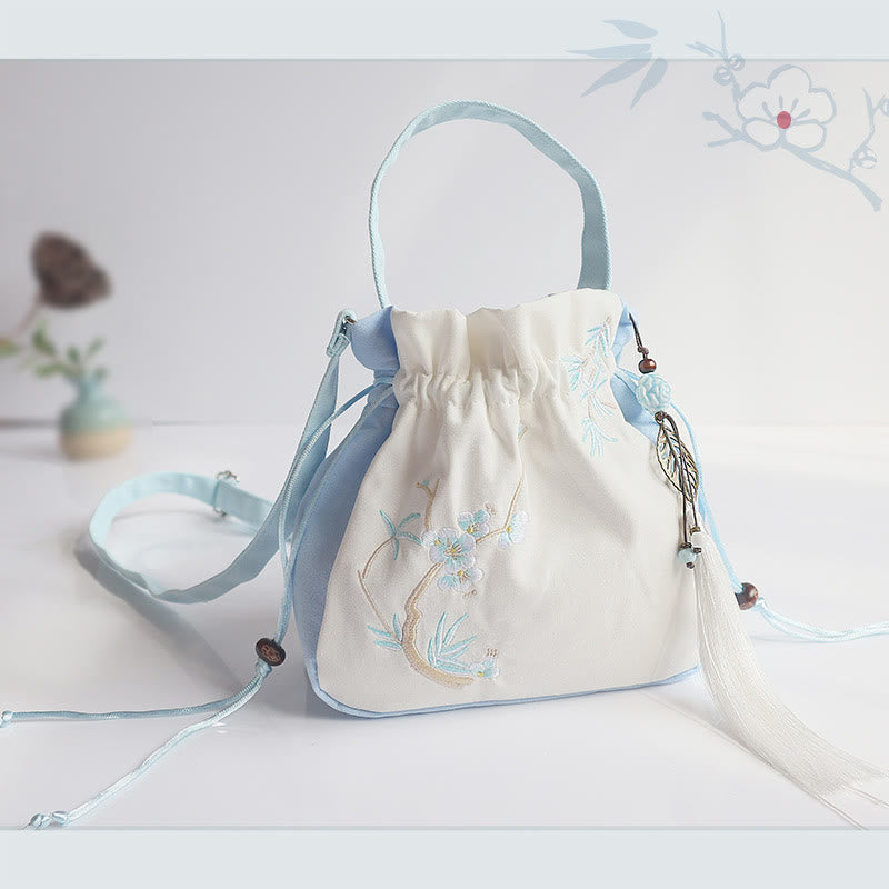 ハンドメイド刺繍花キャンバストートショルダーバッグハンドバッグ