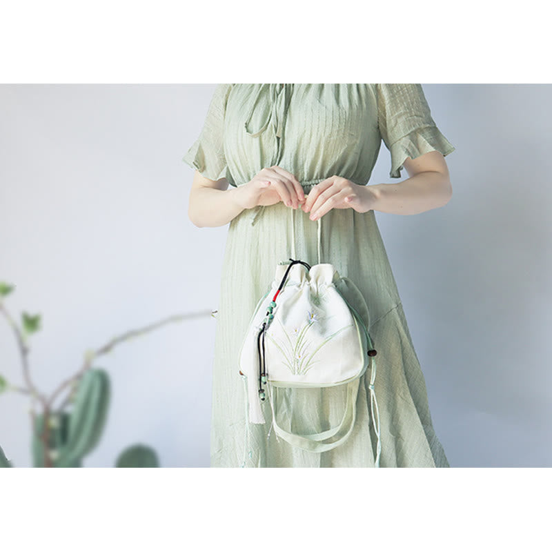 ハンドメイド刺繍花キャンバストートショルダーバッグハンドバッグ