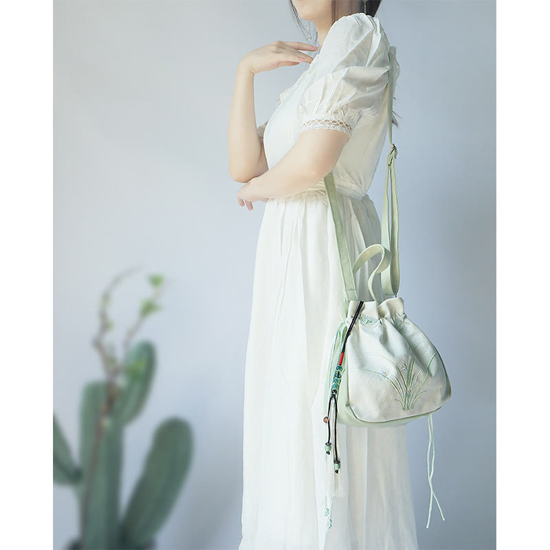 ハンドメイド刺繍花キャンバストートショルダーバッグハンドバッグ