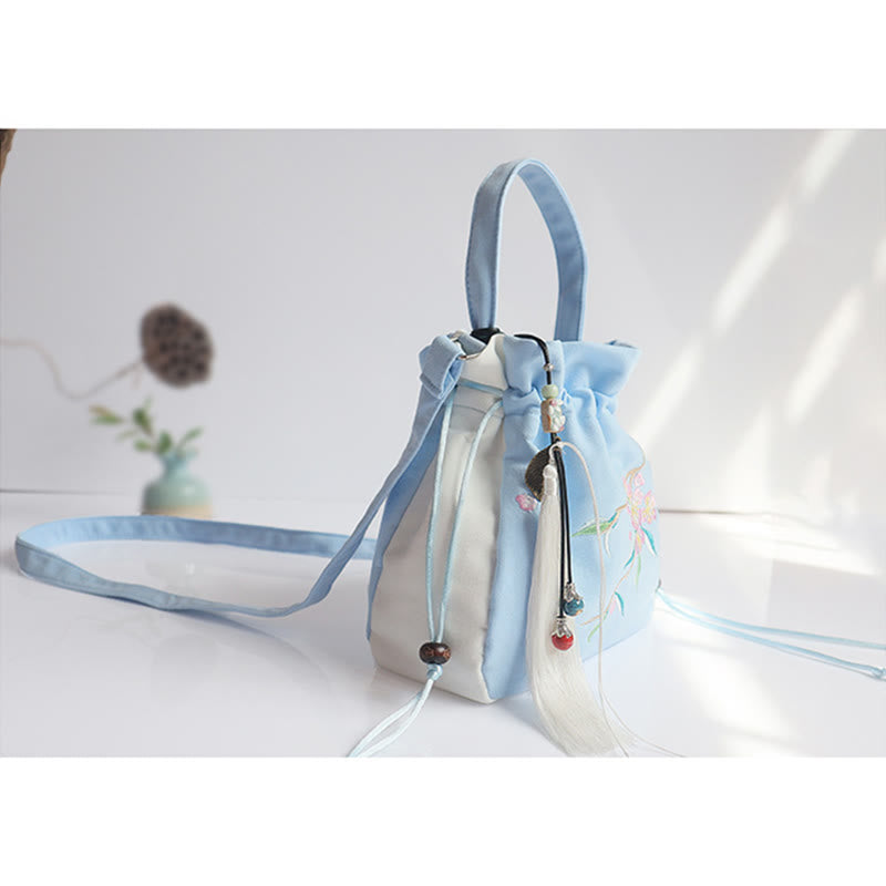 ハンドメイド刺繍花キャンバストートショルダーバッグハンドバッグ