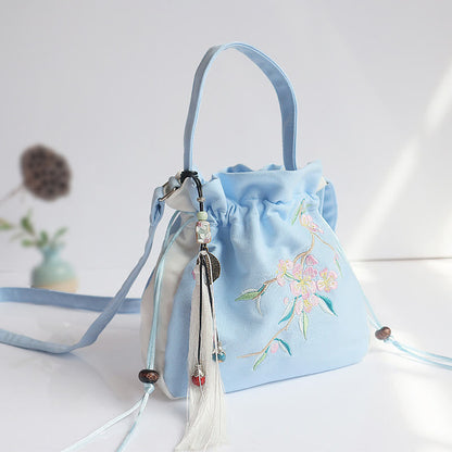 ハンドメイド刺繍花キャンバストートショルダーバッグハンドバッグ