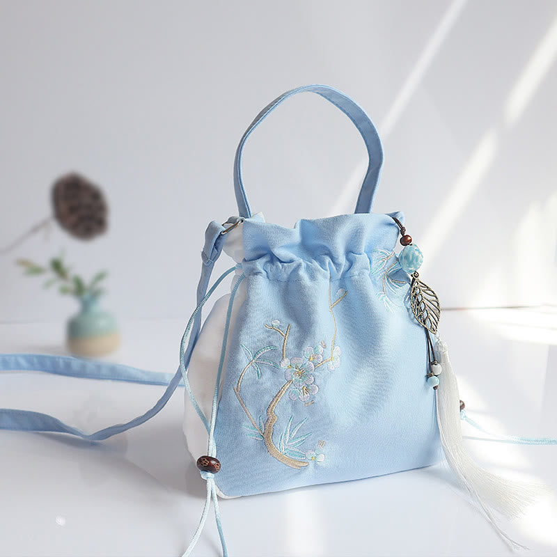 ハンドメイド刺繍花キャンバストートショルダーバッグハンドバッグ