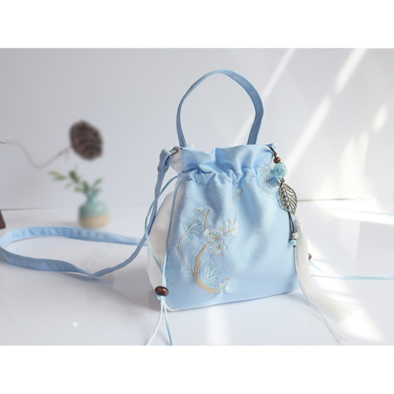 ハンドメイド刺繍花キャンバストートショルダーバッグハンドバッグ